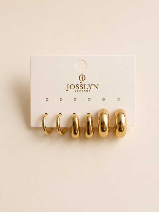 Bubble Hoop Huggie Trio Earrings